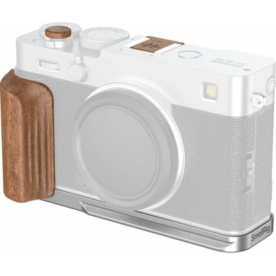 SmallRig 5984 L-Shaped Mount Plate with Wooden Handle for FUJIFILM X-E5 (Rosewood, Silver)