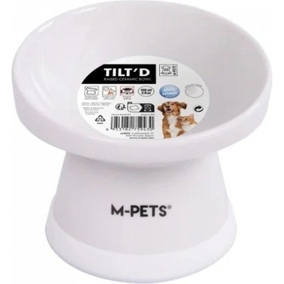 M-PETS TILT'D Керамична купа повдигната - бяла, 10, 5 x 13, 5 x 10, 6 см - 150 мл, Белгия - 20501901