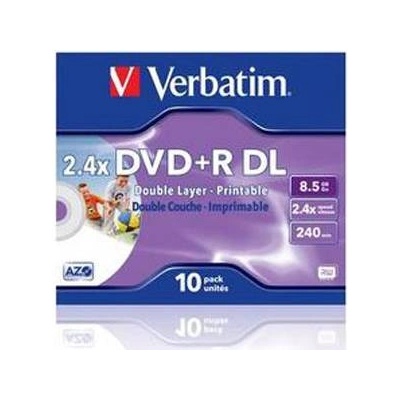 Verbatim DVD+R Verbatim Dual Layer 240мин. /8.5Gb 2.4X (Printable) - Box