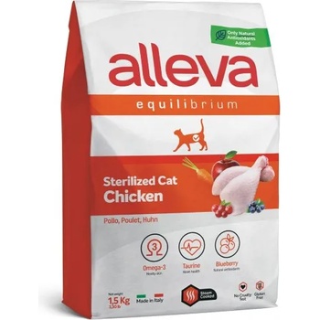 Diusapet ALLEVA® Equilibrium Sterilized Chicken Adult - пълноценна храна за пораснали кастрирани котки, с пилешко месо, Италия - 1, 5 кг 1072