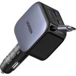 UGREEN Зарядно за кола с вграден USB-C кабел и USB-A и USB-C изходи - Ugreen EC602 3 in 1 Fast Car Charger With USB-C Cable 60W (черен) (EC602)