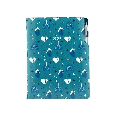 Design A4 týdenní 2027 tyrkysová – Zboží Mobilmania