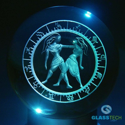 3D znamení BLÍŽENCI v kouli 100 mm