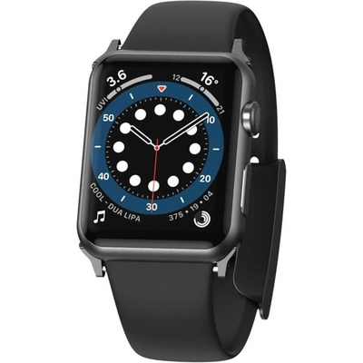 Baseus Каишка Baseus Slip-Thru Silicone Watch Band (LBWSE-01), за смарт часовник Apple Watch 38/40mm, черна (LBWSE-01)