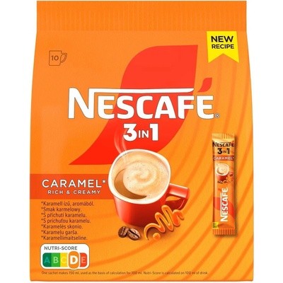 Nescafe 3v1 Caramel instantná káva 10 x 16 g