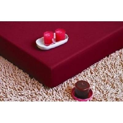 TiaHome Prostěradlo jersey bordové 180x200