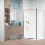 Radaway Комплект душ кабина Alienta DWJ+S 120x80 см, бяло душ корито Laros D Compact и хромиран сифон за душ корито (202308)
