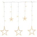 NEXOS Vianočná reťaz hviezdy 0,6 m 61 LED tepleá biela