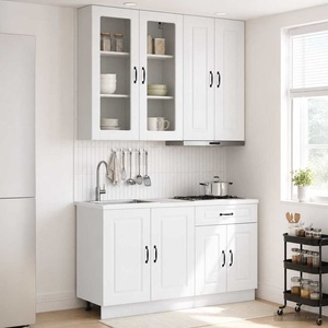 vidaXL Кухненски единица KALMAR 4 бр. Бял гланц Инженерна дървесина (3438309)