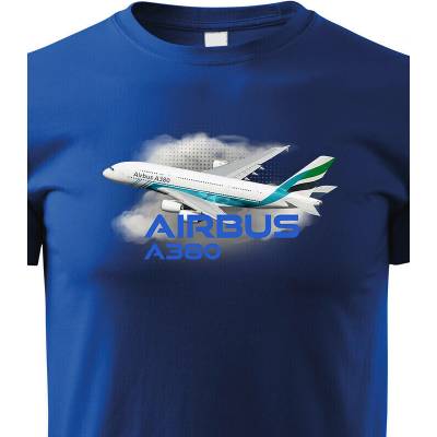 Dětské tričko Airbus A380 ModráCanvas Dětské tričko Bezvatriko.cz 3106