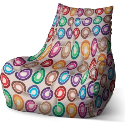 Sablio sedací vak Bean Barevné spirály 100 x 90 x 45 cm