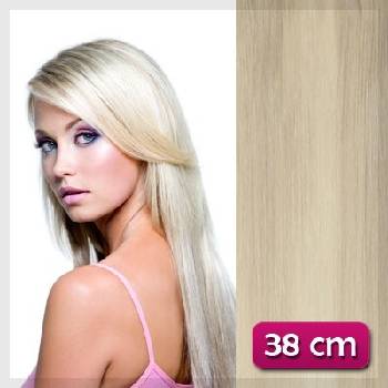 Clip in vlasy 38 cm platinová blond #60