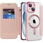 Techsuit Калъф за iPhone 15 Plus - SmartMag Book Case - Розов (KF2351819)