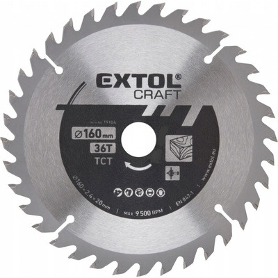Extol Craft Kotúč pílový s SK plátkami, 160x1,4x30mm, 36Z, 19104