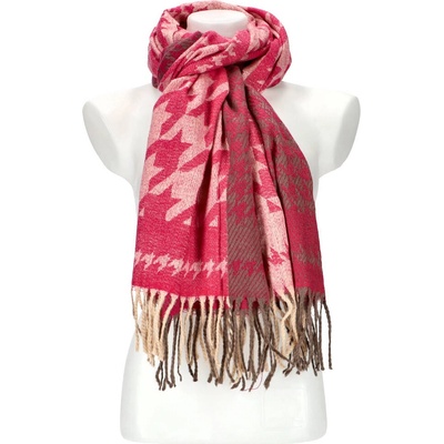 Cashmere dámsky fuchsiovo červený teplý dlhý zimný šál