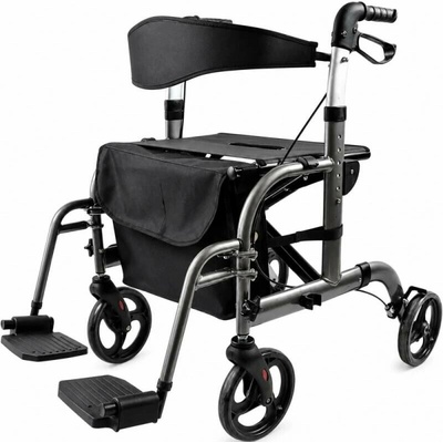 Rehafund Rf-625/s chodítko 4-kolesové pre seniorov BOGOTA PREMIUM sivé