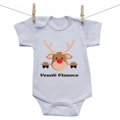 Boodyy Body s krátkym rukávom Veselé Vianoce so sobom