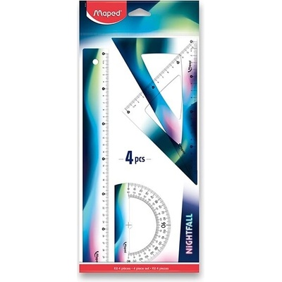 Maped 81831 pravítko Nightfall Teens 4dílná sada