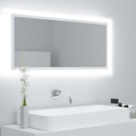 vidaXL LED огледало за баня, бяло, 100x8, 5x37 см, акрил (804940)