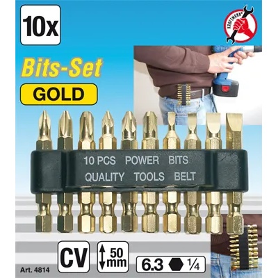 BGS technic Комплект битове 1/4 с покритие, 10бр. ; bgs technic, 4814