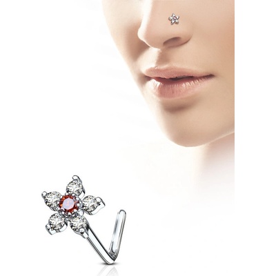 Steel Edge piercing do nosu kytička SENOL-625 Červená