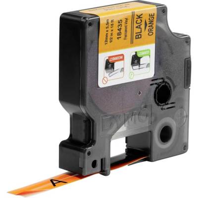 etikety DYMO IND RHINO S0718490 vinyl Farba pásky: oranžová Farba písma:čierna 12 mm 5.5 m