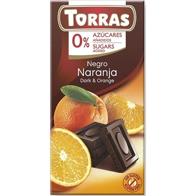 Torras Bezlepková hořká s pomerančem bez přidaného cukru 75 g