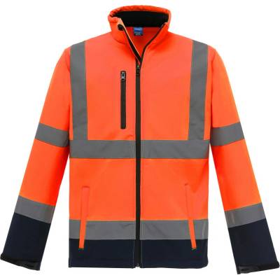 Yoko reflexná softshellová bunda HVK09 Fluorescent Orange