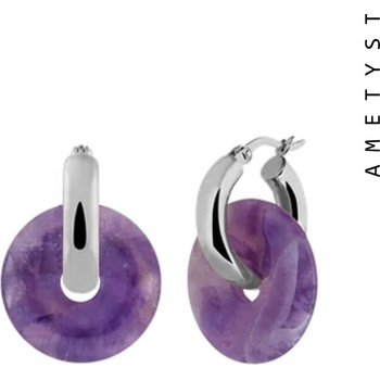 Taboo dámske náušnice kruhy Karma ametyst tb719