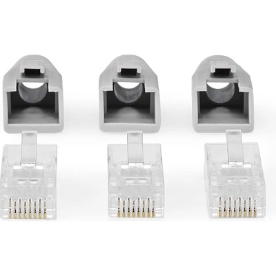 NEDIS RJ45 konektor | RJ45 Pass Through | Pevný/vláknitý kabel UTP CAT6 | Přímý | Pozlacené | 10 ks | PVC | Šedá | Box