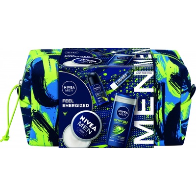 Nivea Men Deep Sport krém 150 ml + sprchový gel Energy 250 ml + Men Kuličkový AP 50 ml + Labello Balzám na rty pro muže 4,8 g dárkové balení s taškou