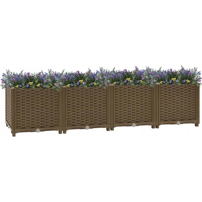 VidaXL Květináč obdélníkový béžový plast 160 x 40 x 38 cm