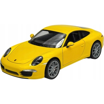 CARRERA WELLY PORSCHE 911 S 991 ŽLUTÝ NOVÝ KOVOVÝ MODEL 43661 1:34