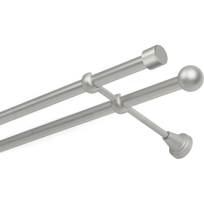 OK-GarnýžeCZ Garnýž kovová dvouřadá 19mm Pullo satina 100 cm do stěny / na tunýlek - bez kroužků – Zboží Mobilmania