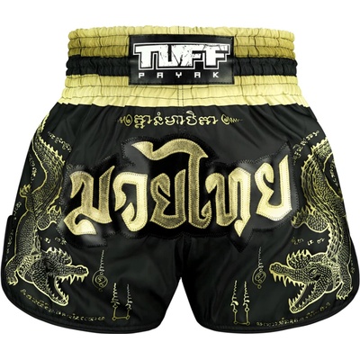 TUFF Muay Thai trenky Chalawan Yantra černá/zlatá