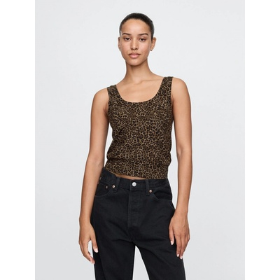 GAP Úpletové crop tielko CashSoft Hnedá
