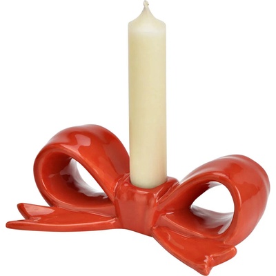 G.Wurm Keramický svietnik Mašľa 14 cm červená - Gwurm