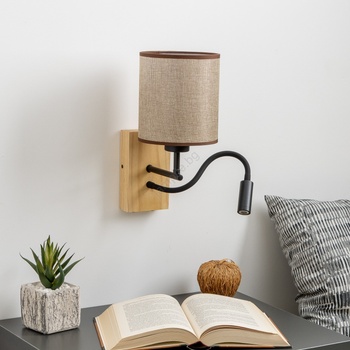 Brilagi - LED Аплик NUBILA WOOD 1xE27/25W/230V + LED/3W дъб/кафяв (BG1564P)