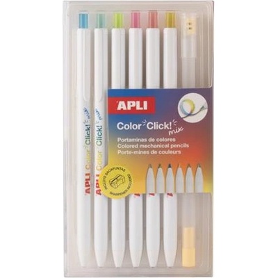 APLI Комплект цветни писалки, многоцветна линия за писане, APLI "Color Click Mix" 20550 (20550)