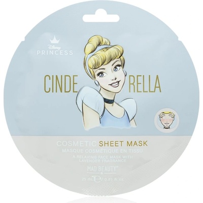 Mad Beauty Disney Princess Cinderella успокояваща платнена маска с екстракт от лавандула 25ml
