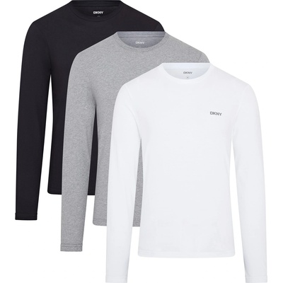 DKNY Мъжка тениска DKNY 3-Pack Long Sleeve Mens T-Shirt Warriors - Black/White/Grey