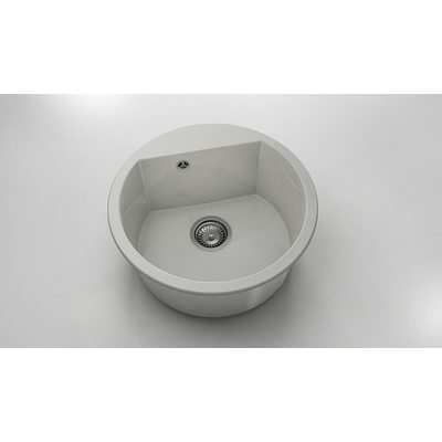 FAT Кръгла мивка Vanguard 223, Polymer marble, 02 Полярен гранит , с включен сифон