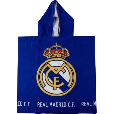 CurePink dětský ručník pončo Real Madrid Znak 55 x 55 cm