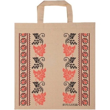 Памучна чанта - натурална с шевица (е-16525)