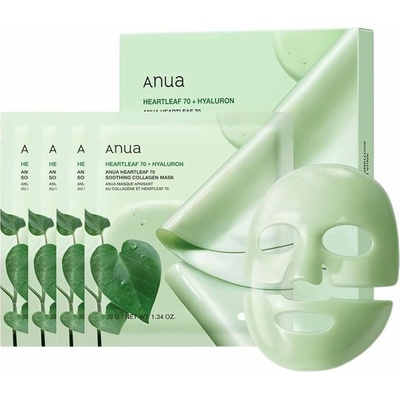 ANUA Heartleaf 70 Soothing Collagen Mask Kolagénová maska s výťažkom zo srdcovníka 38 g 1 ks