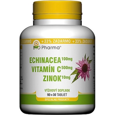 Bio Pharma Echinacea Vitamín C Zinok 120 tabliet