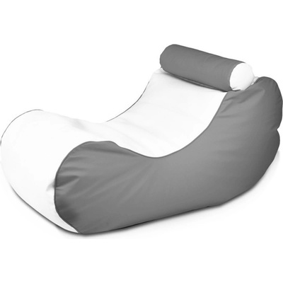 Ecopuf EF1046 Ecopuf Sedací vak HOGAN ekokůže Sivo-biely E15/E1