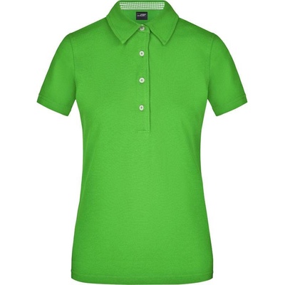 James & Nicholson JN 969 Dámske piqué polo zelená lime biela