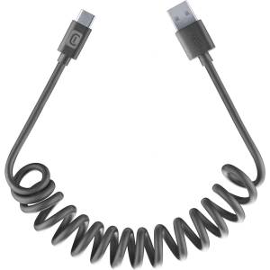 Cellularline Кабел spiral usb - usb-c до 120 см черен