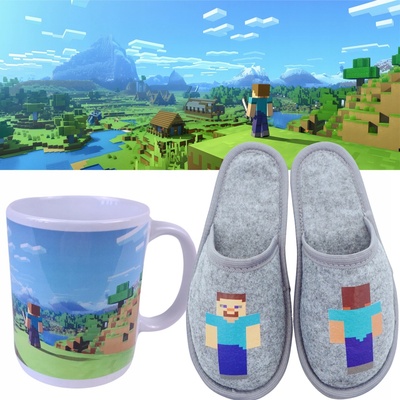 DETSKÉ PAPUČE #MINECRAFT + HRNČEK #MINECRAFT sada od
